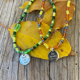 Adventure Series stretch necklace or triple wrap bracelet with love to run charm