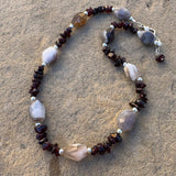 Botswana agate and garnet necklace