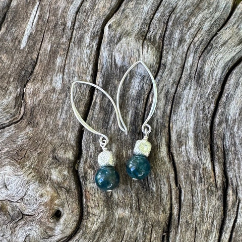Earrings with apatite and sterling silver