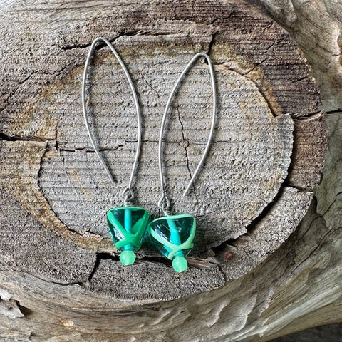 Handcrafted Czech glass beaded earrings