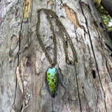 Enamel teardrop pendant necklace
