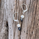 Freshwater pearl and crystal earrings