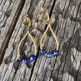 Flexible hoop earrings with Lapis