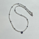 Dainty iolite pendant necklace with moonstone