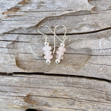 Rose quartz stack earrings