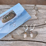 Delicate rose quartz and freshwater pearl earrings