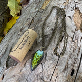 Enamel teardrop pendant necklace