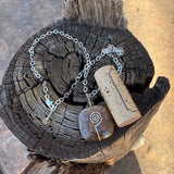 Wire spiral bronze pendant necklace on sterling chain