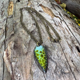 Enamel teardrop pendant necklace