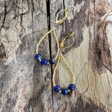 Flexible hoop earrings with Lapis