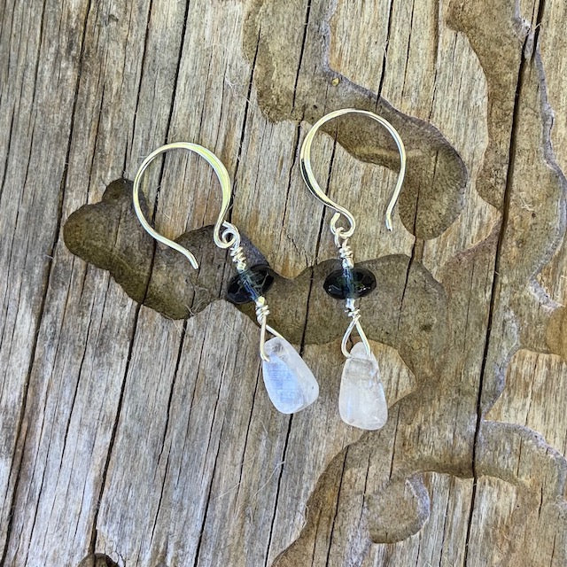 Moonstone drop earrings