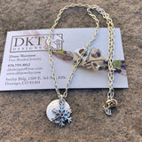 Enamel and snowflake pendant necklace