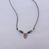 Sugar skull cord necklace for men or women