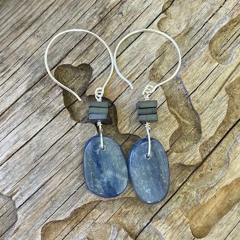 Kyanite slab earrings