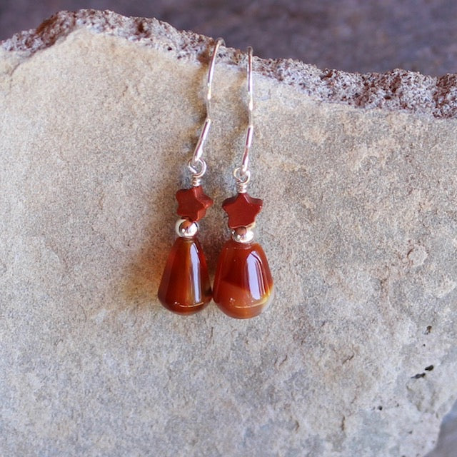 Agate sales drop earrings